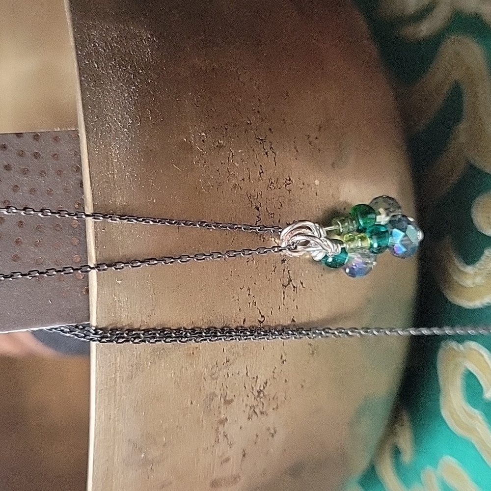 3 Piece Pendant with Czeck Glass Necklace on 16" Hemitite Chain